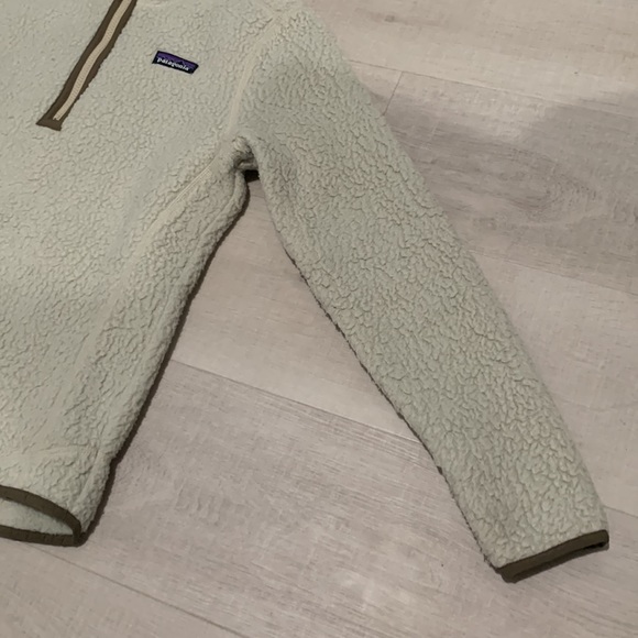 PATAGONIA Women’s 1/4 Quarter Zip Pullover Size Small Wool Tan - Picture 4 of 11